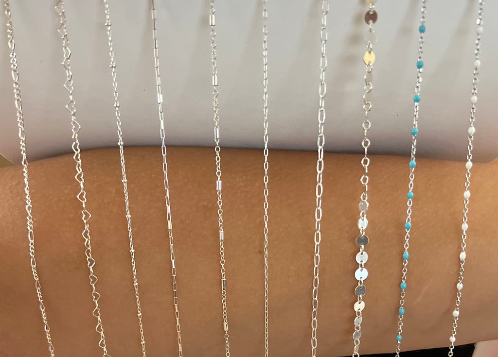 Sterling Silver collection of permanent jewelry chains